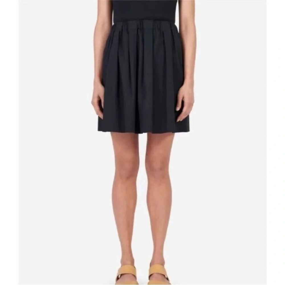 Everlane The Cotton Poplin Pleated Skirt - Picture 3 of 8